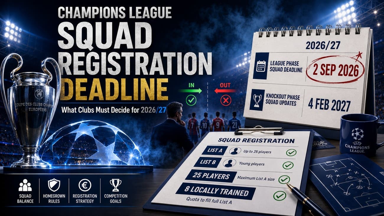 Champions League Squad Registration Deadline: What Clubs Must Decide for 2026-27