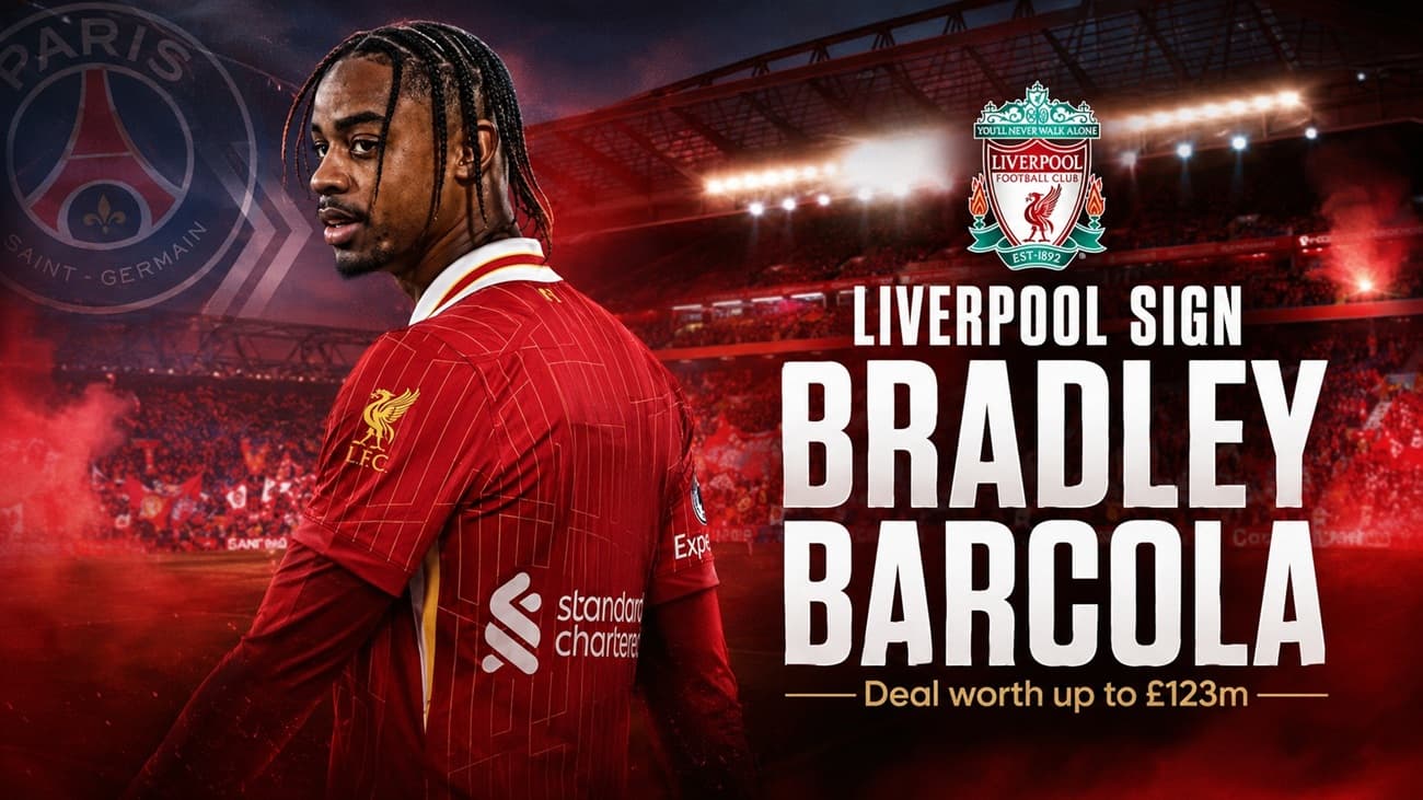 Liverpool Sign Bradley Barcola From PSG in Deal Worth Up to £123m