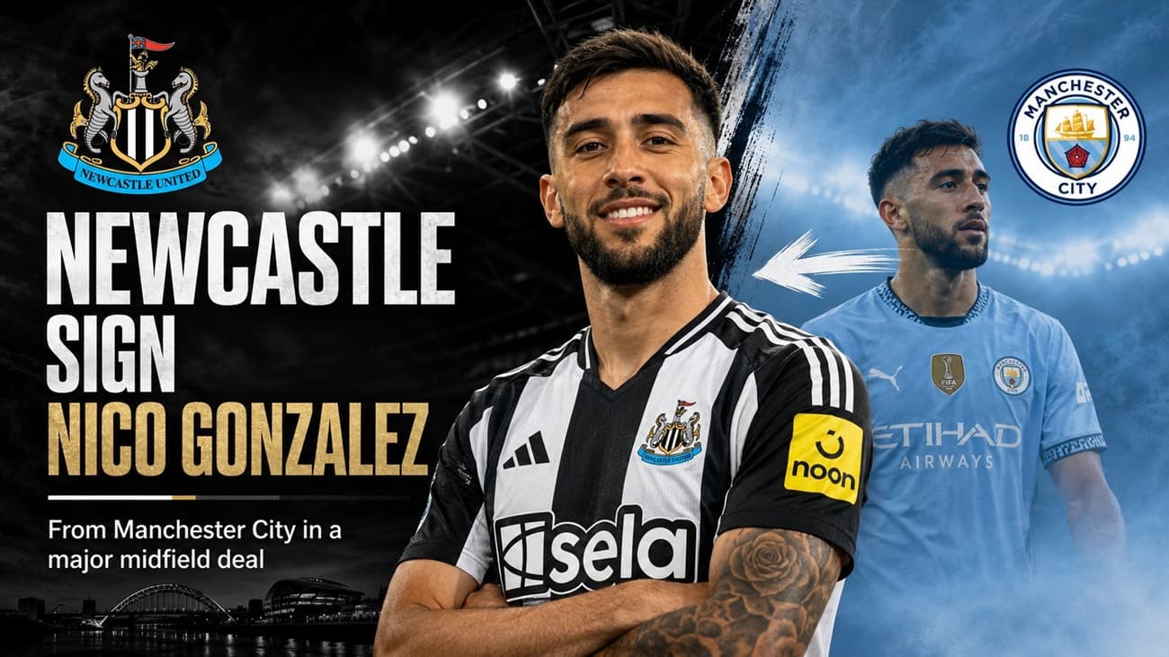 Newcastle Sign Nico Gonzalez From Manchester City in Major Midfield Deal