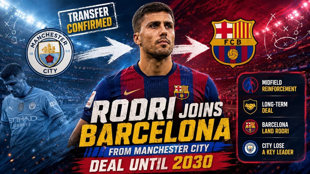 Rodri Joins Barcelona From Manchester City on Deal Until 2030