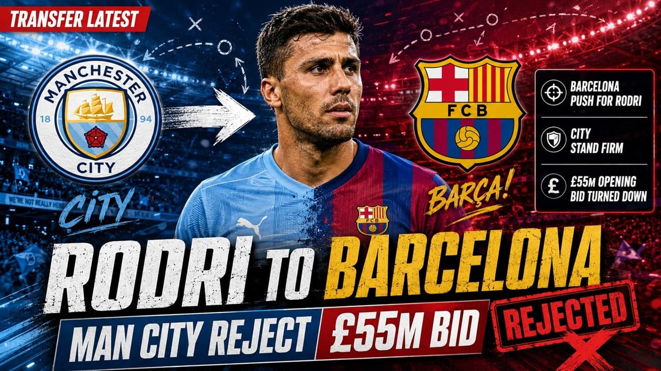 Rodri to Barcelona Transfer Latest: Man City Reject £55m Bid