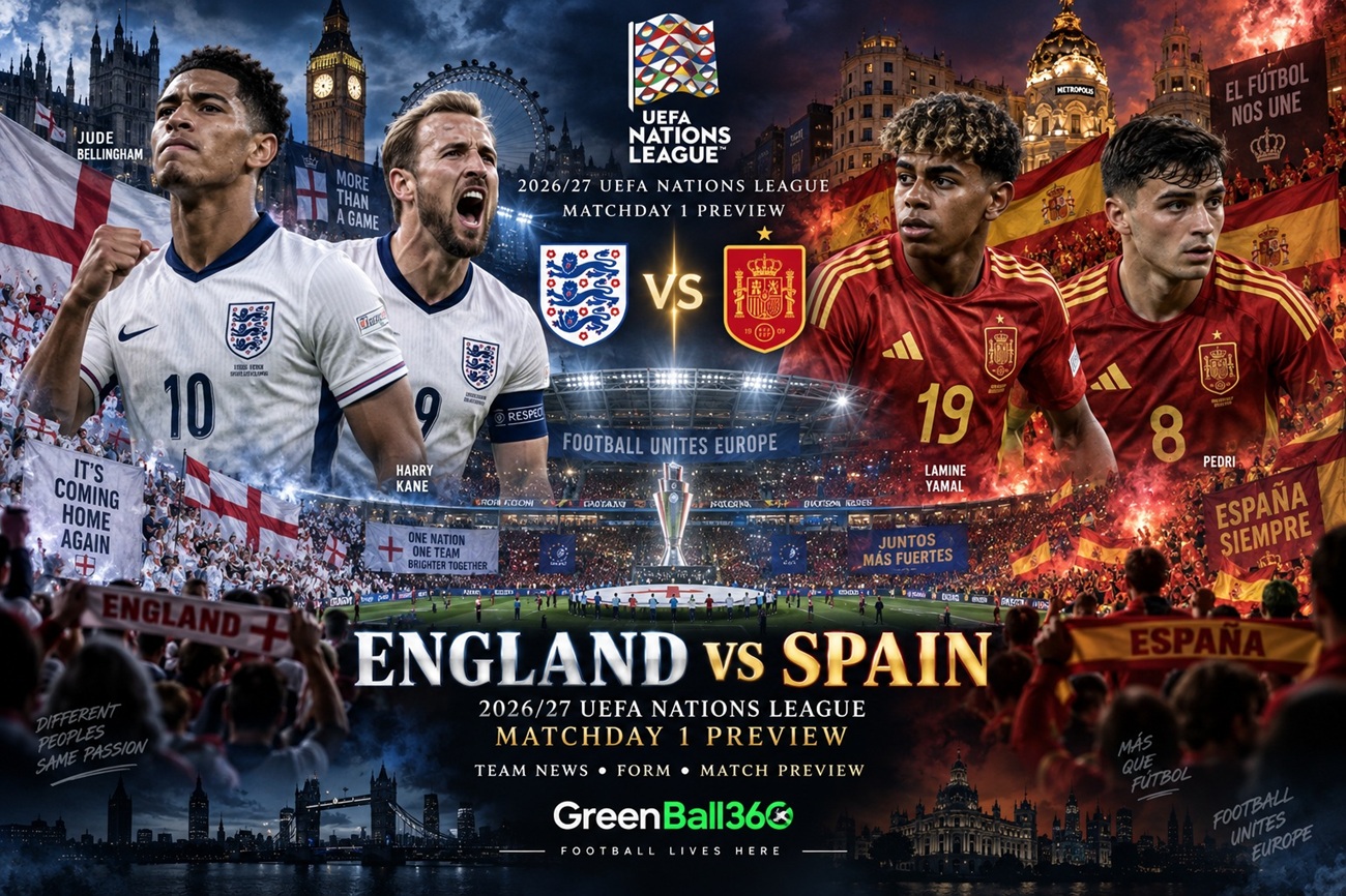 England vs Spain 2026-27 Nations League Matchday 1 Preview