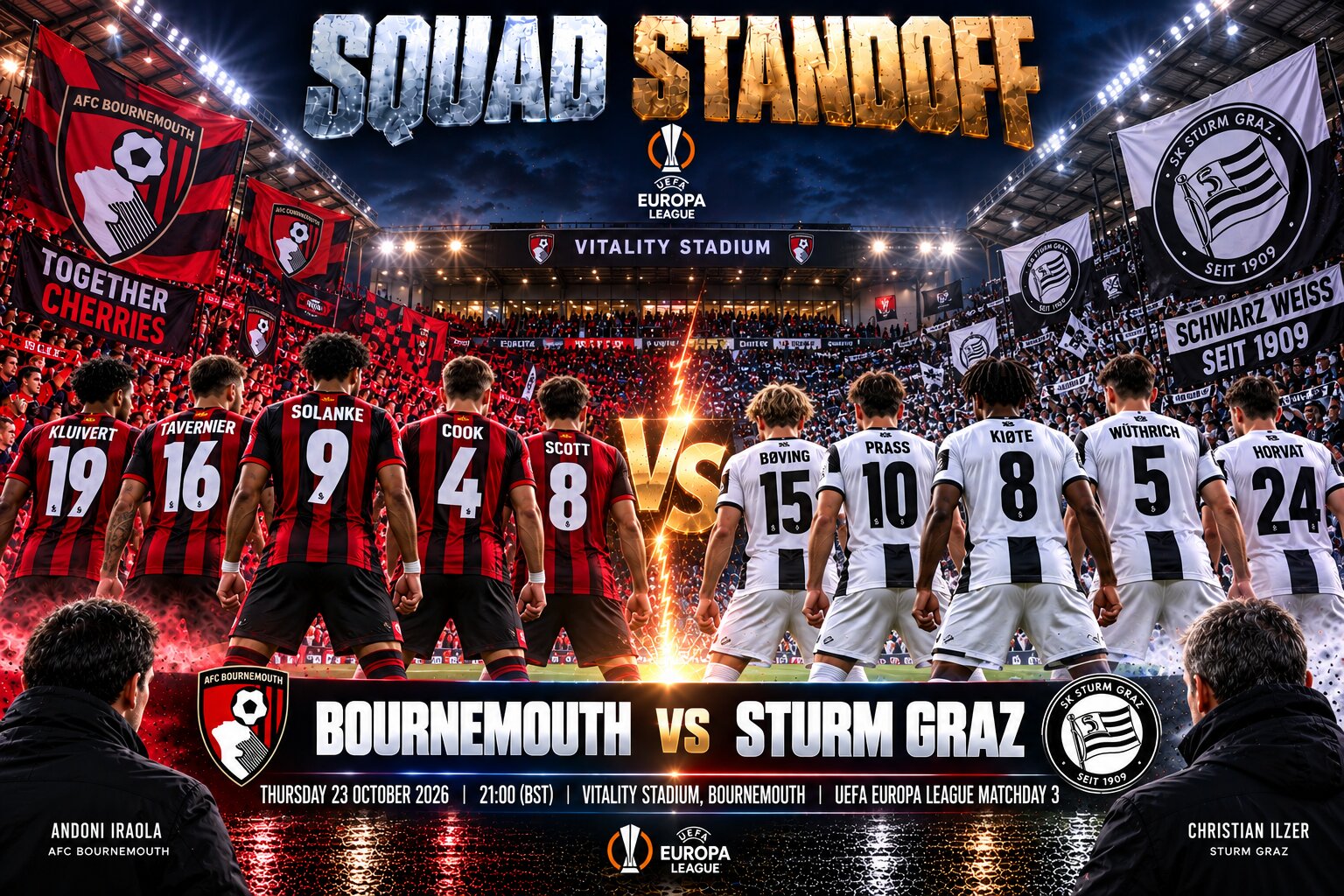 Bournemouth vs Sturm Graz 2026-27 Europa League: Head-to-Head, Form and Team News