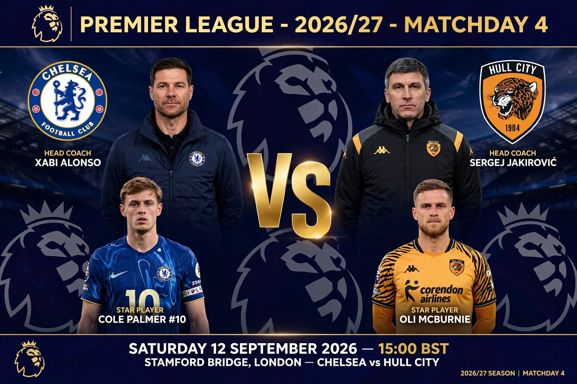 Chelsea vs Hull City 2026-27 Premier League: H2H, Last 10 Meetings, Form and Team News