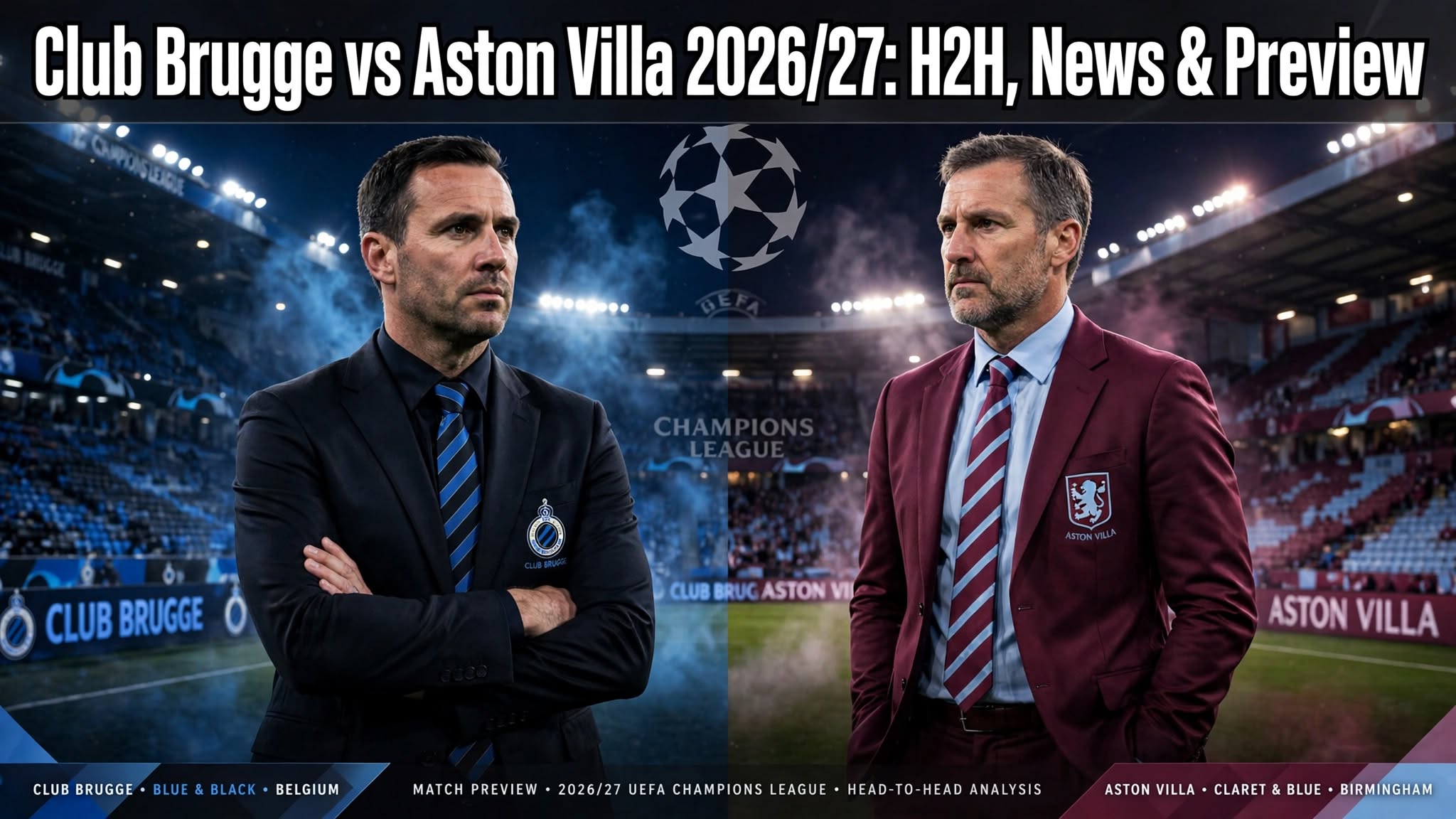 Club Brugge vs Aston Villa 2026-27 UCL: H2H, Form, Team News and Tactical Analysis