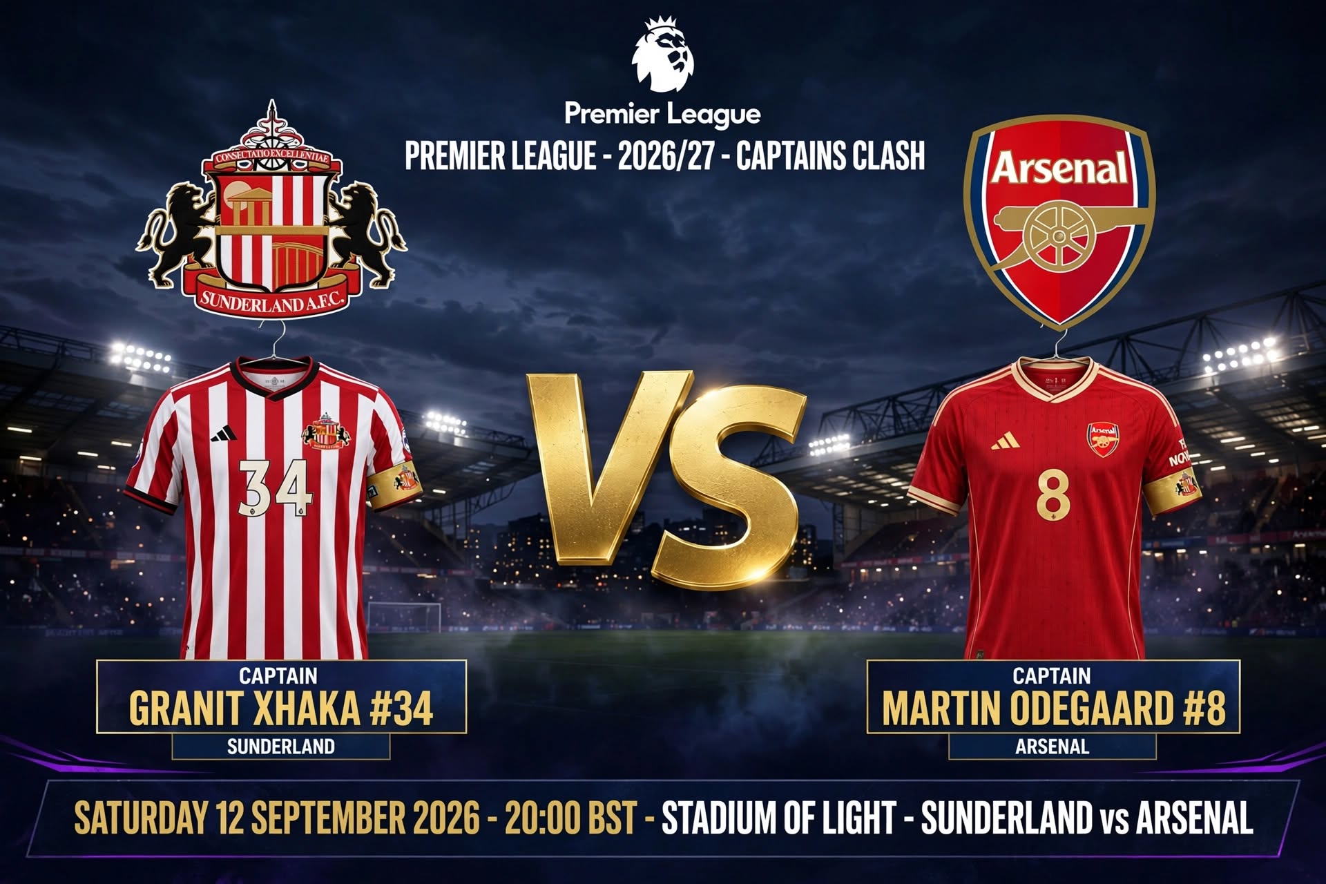 Sunderland vs Arsenal 2026-27 Premier League: H2H, Last 10 Meetings, Form and Team News